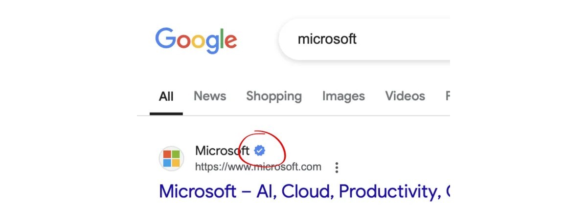 جوجل تضيف علامات التحقق إلى محرك البحث الخاص بها